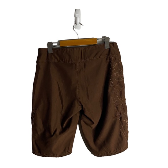Powder Room Men's Brown Graphic Print Board Shorts - Picture 7 of 8